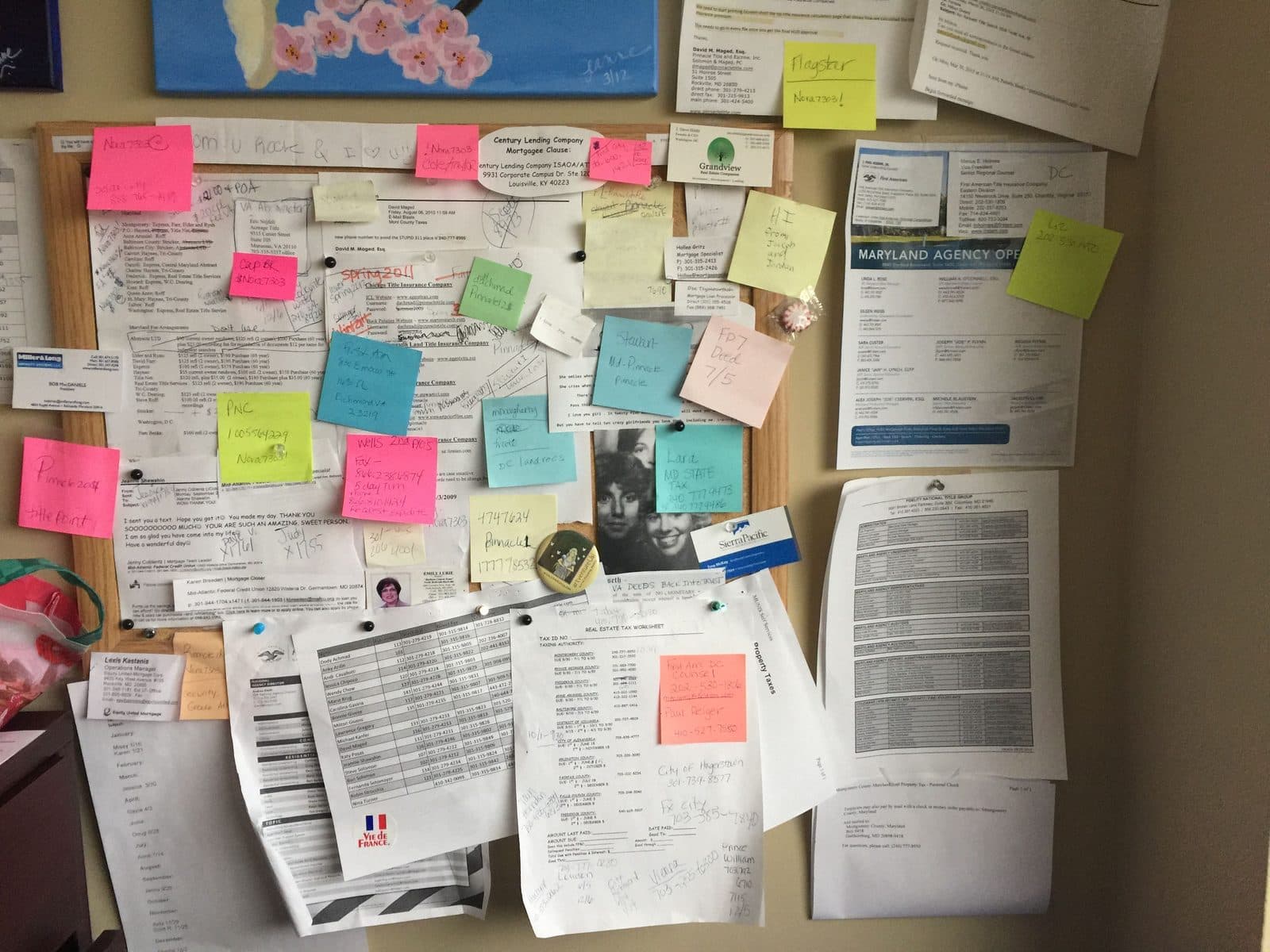 A wall covered in sticky notes from an idea prioritization session